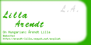 lilla arendt business card